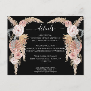 Desert Boho Pampas Grass Floral n Foliage Wedding Invitation