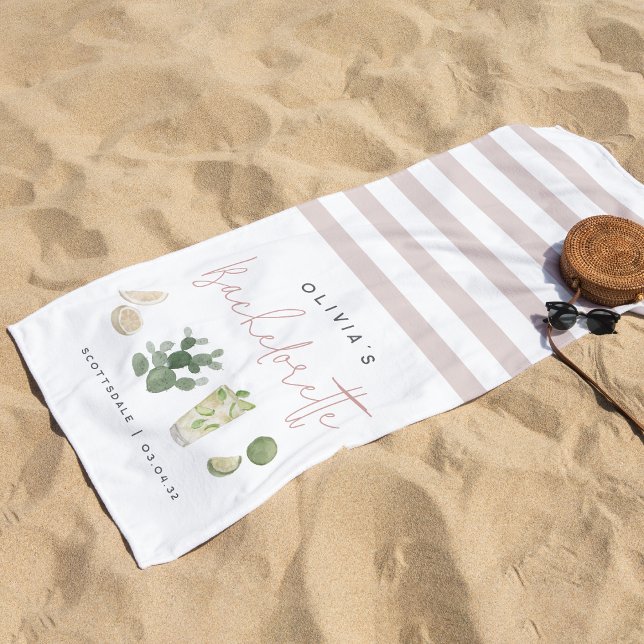 Desert Boho Personalised Bachelorette Party Beach Towel (Creator Uploaded)