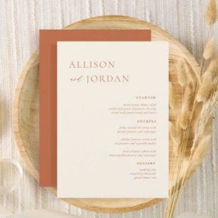 Desert Boho Simple Wedding Menu Cards