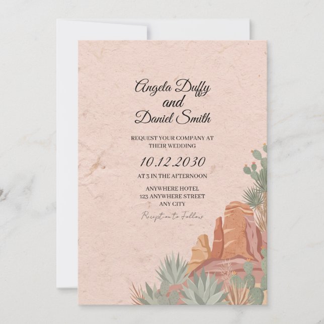 Desert Boho Wedding Invitation (Front)