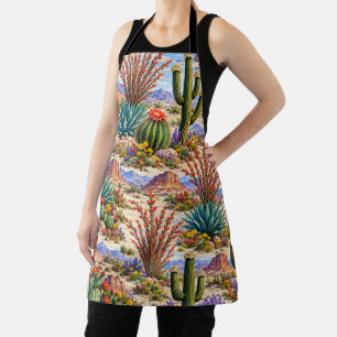 Desert Botanical Cactus & Wildflower Landscapes Apron