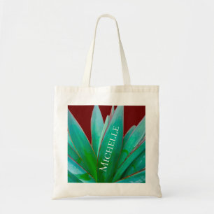 Desert Botanical Green Succulent Custom Tote Bag