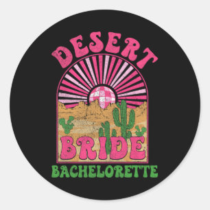 Desert Bride Bachelorette Party Bach Tour Groovy B Classic Round Sticker