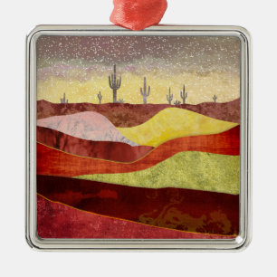 Desert Cacti Landscape Metal Tree Decoration