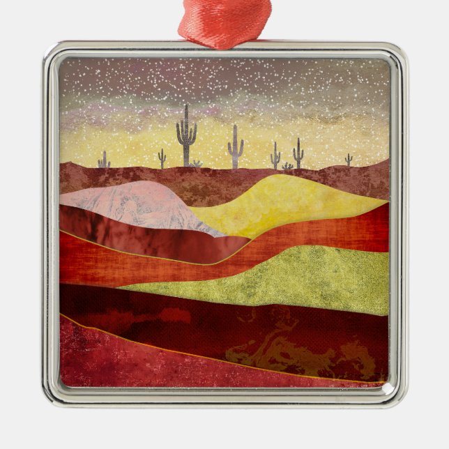 Desert Cacti Landscape Metal Tree Decoration (Front)