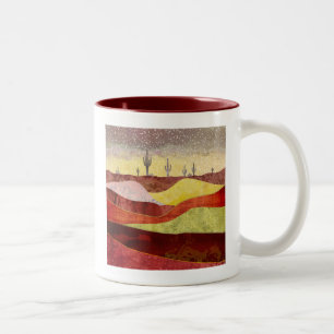 Desert Cacti Landscape Two-Tone Coffee Mug