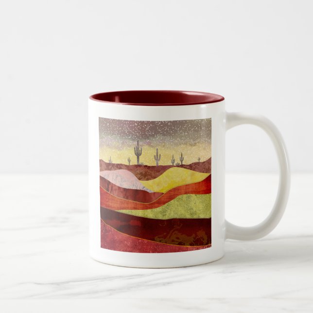 Desert Cacti Landscape Two-Tone Coffee Mug (Right)