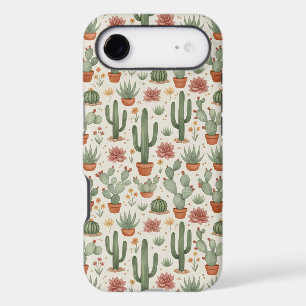 Desert Cacti Succulent Seamless Pattern