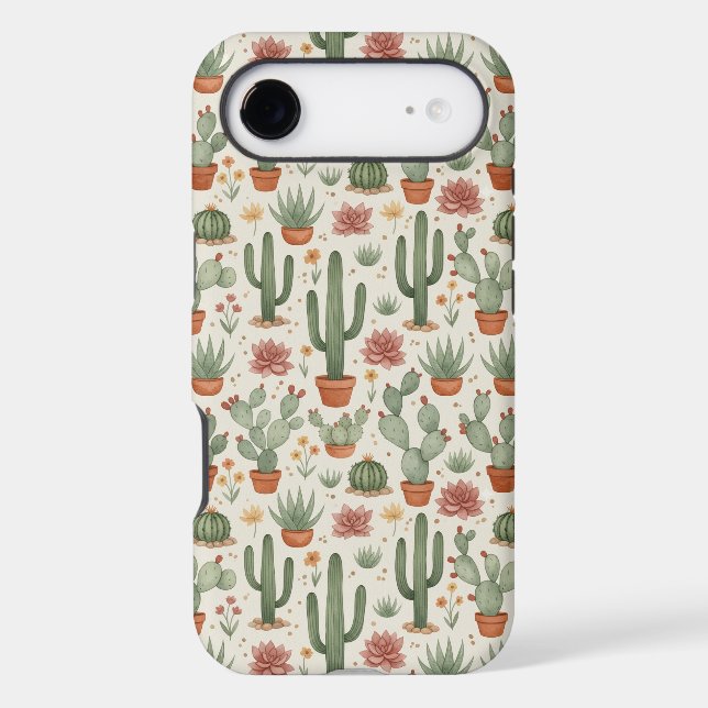 Desert Cacti Succulent Seamless Pattern (Back)