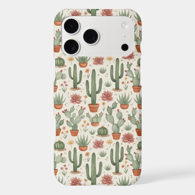 Desert Cacti Succulent Seamless Pattern (Back)