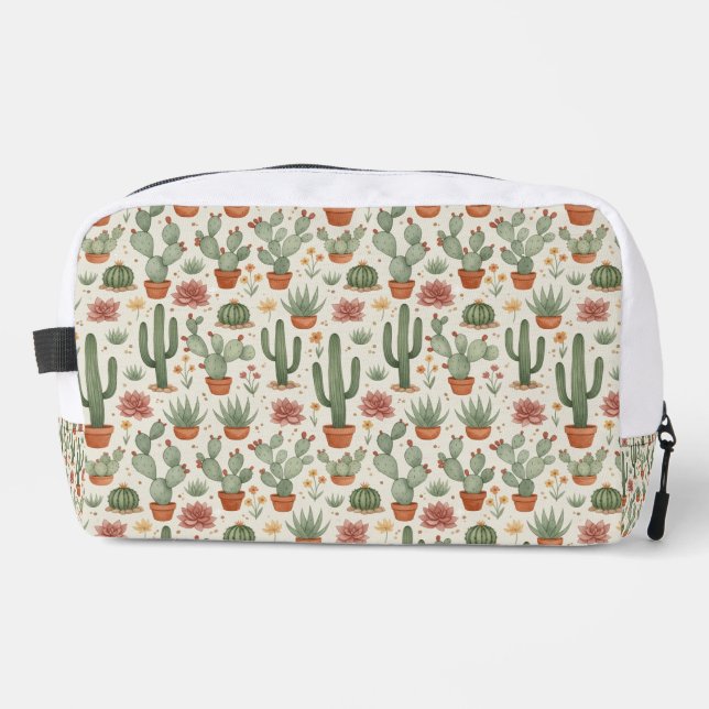 Desert Cacti Succulent Seamless Pattern Dopp Kit (Front)