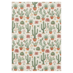 Desert Cacti Succulent Seamless Pattern Tablecloth