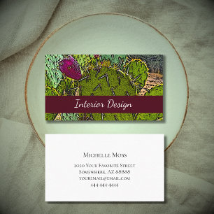 Desert Cactus Abstract Succulent Interior Design Business Card
