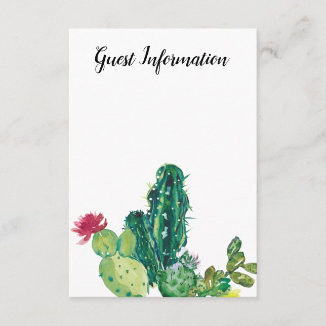 Desert Cactus, Add Your Own Photo, Guest Info Enclosure Card (Front)