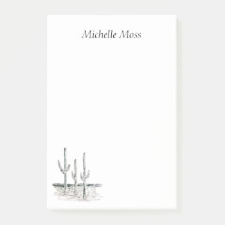 Desert Cactus Black White Southwestern Post-it Notes