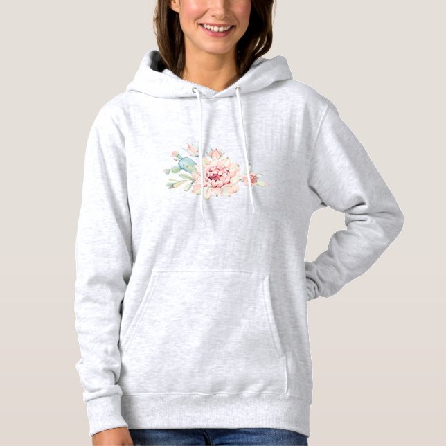 Desert Cactus Blossom Art Hoodie (Front)