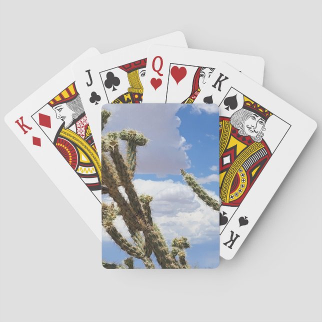 Desert Cactus Blu Sky Playing Cards (Back)
