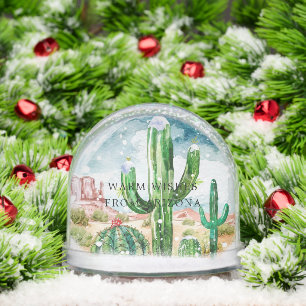 Desert Cactus Christmas Warm Wishes Snowglobe