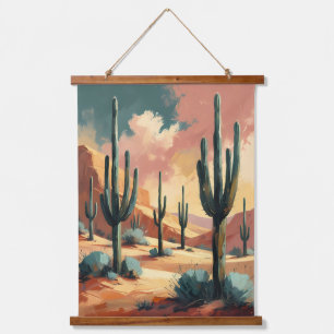 Desert Cactus Dream – Abstract Southwestern Hanging Tapestry