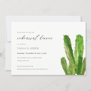 DESERT CACTUS FOLIAGE WATERCOLOR REHEARSAL DINNER INVITATION