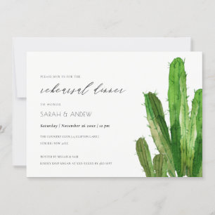 DESERT CACTUS FOLIAGE WATERCOLOR REHEARSAL DINNER INVITATION
