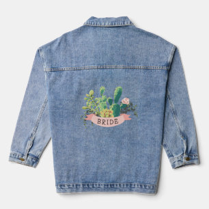 Desert Cactus Garden Bride Denim Jacket