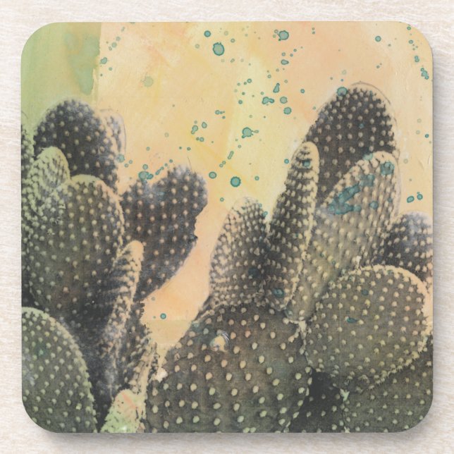 Desert Cactus | Green Splatter Coaster (Front)