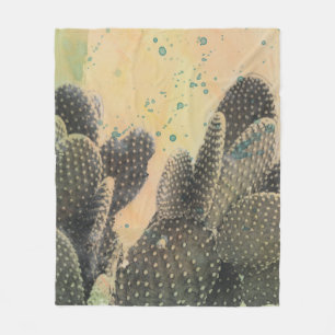 Desert Cactus   Green Splatter Fleece Blanket