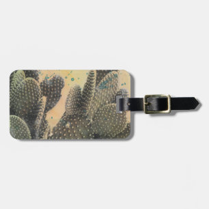 Desert Cactus   Green Splatter Luggage Tag