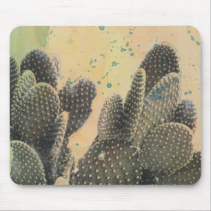 Desert Cactus   Green Splatter Mouse Mat