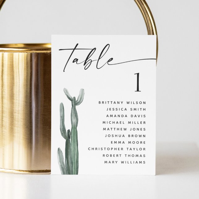Desert Cactus | Greenery Wedding Seating Chart Invitation (Creator Uploaded)