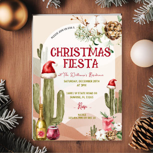 Desert Cactus Holiday Cocktail Christmas Fiesta Invitation