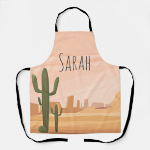 Desert Cactus Kitchen Apron Customisable