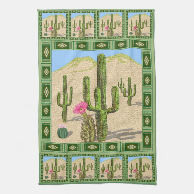 Desert Cactus kitchen towel (Vertical)
