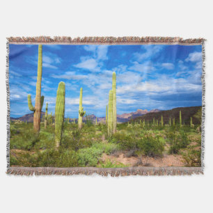 Desert cactus landscape, Arizona Throw Blanket
