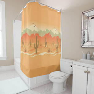 Desert Cactus Landscape Design Shower Curtain