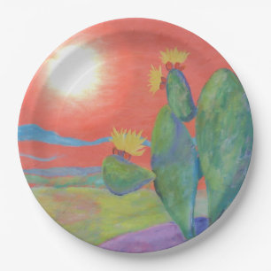Desert Cactus Paper Plate
