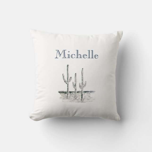 Desert Cactus Personalised Cushion (Front)