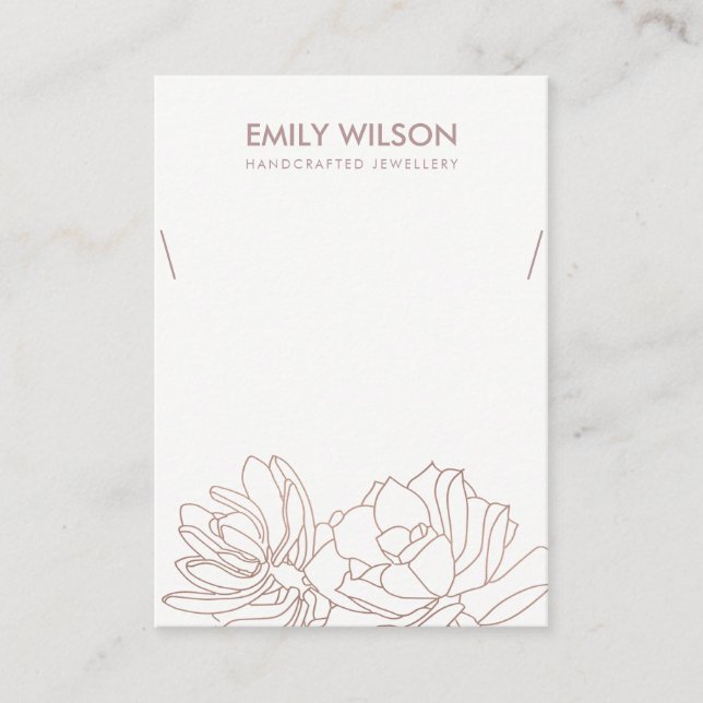 DESERT CACTUS SUCCULENT BLUSH NECKLACE DISPLAY BUSINESS CARD (Front)