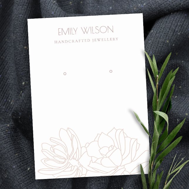 DESERT CACTUS SUCCULENT BLUSH PINK EARRING DISPLAY BUSINESS CARD (Creator Uploaded)