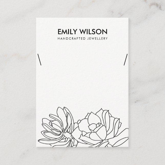 DESERT CACTUS SUCCULENT FOLIAGE NECKLACE DISPLAY BUSINESS CARD (Front)