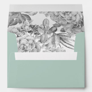 Desert Cactus Succulent liner wedding Envelopes
