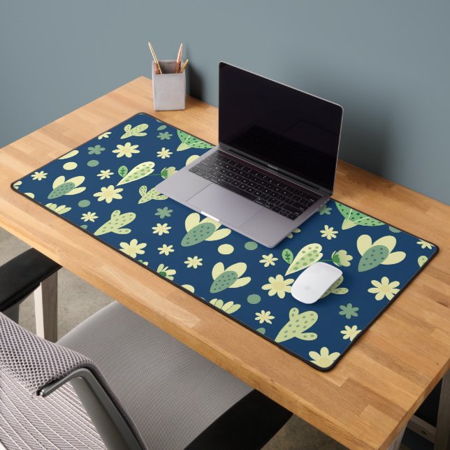 Desert Cactus & Succulent Pattern Desk Mat (Office 2)