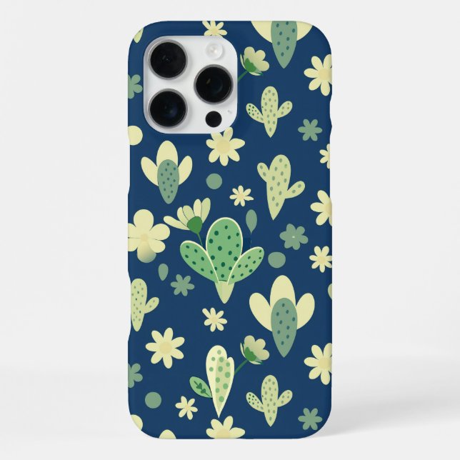 Desert Cactus & Succulent Pattern iPhone Case (Back)