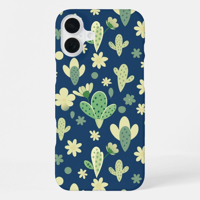 Desert Cactus & Succulent Pattern iPhone Case (Back)