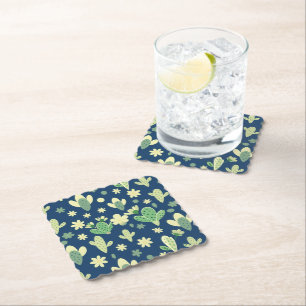 Desert Cactus & Succulent Pattern Paper Coaster