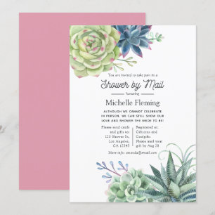 Desert Cactus Succulents Bridal Shower by Mail Invitation