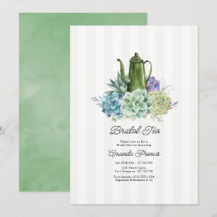 Desert Cactus Succulents Bridal Shower Tea Party Invitation
