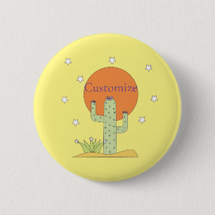 Desert Cactus Sun Thunder_Cove  6 Cm Round Badge