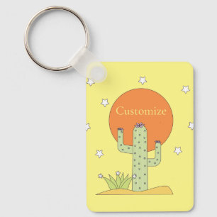 Desert Cactus Sun Thunder_Cove  Key Ring